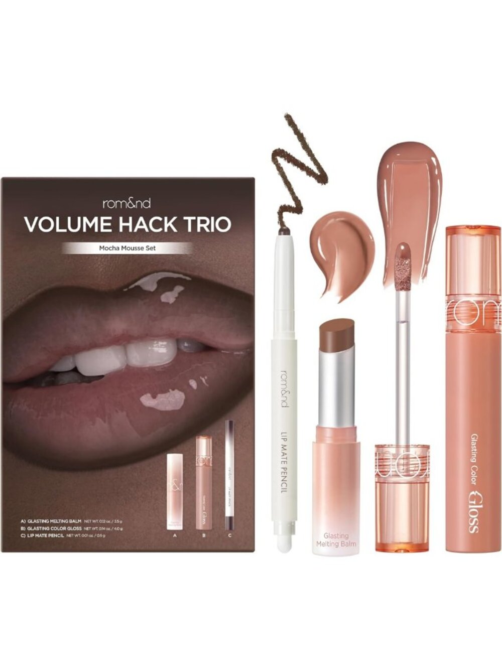 Plumping Lip Kit Trio | 3-Step Volume Hack Set | Mocha Mousse & Gloss